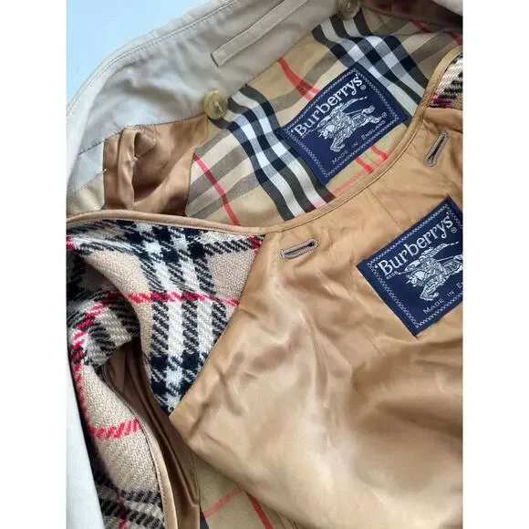 Burberrys Vintage Kensington Trench Heavy Coat Wool Inner